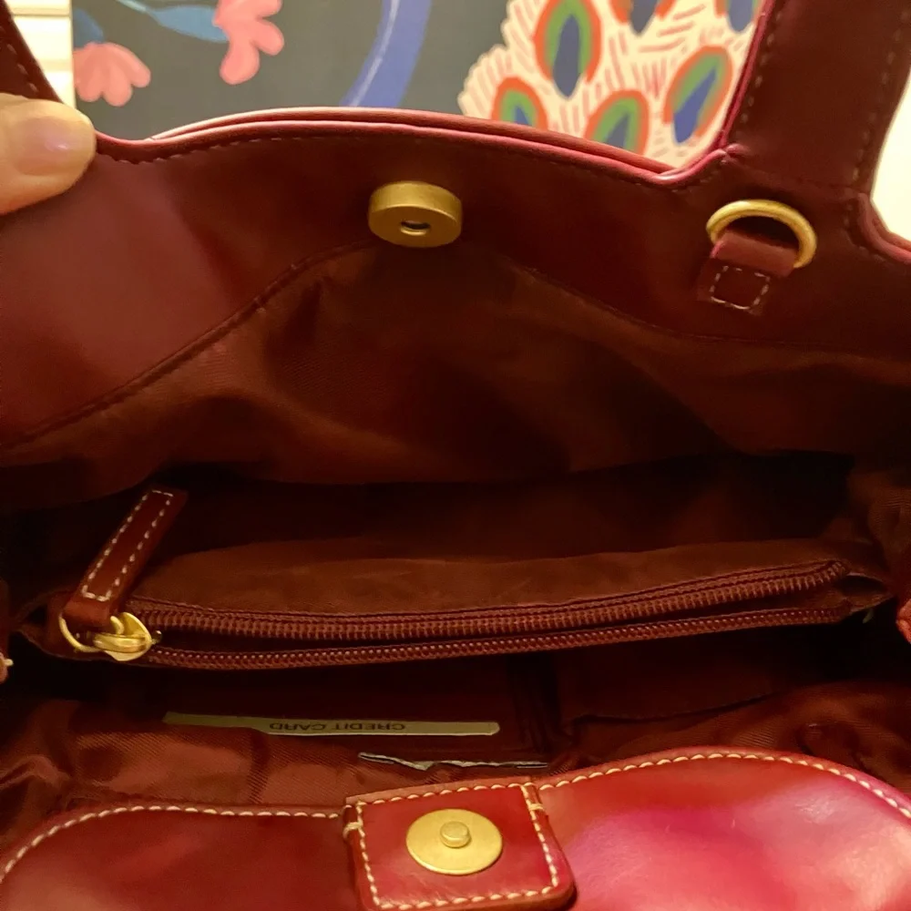 Sonoma Burgundy Leather Satchel - Picture 7 of 9